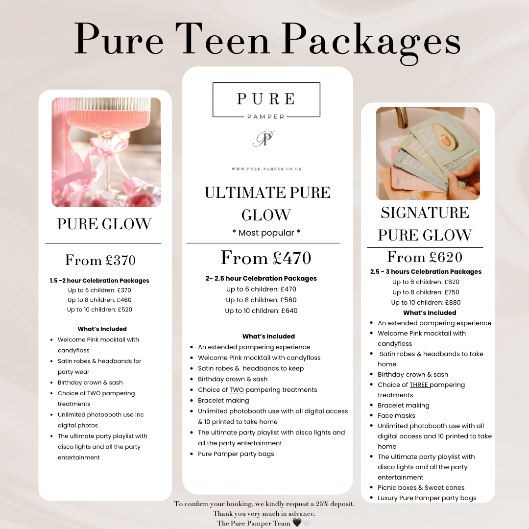 Pure Teen Packages flyer